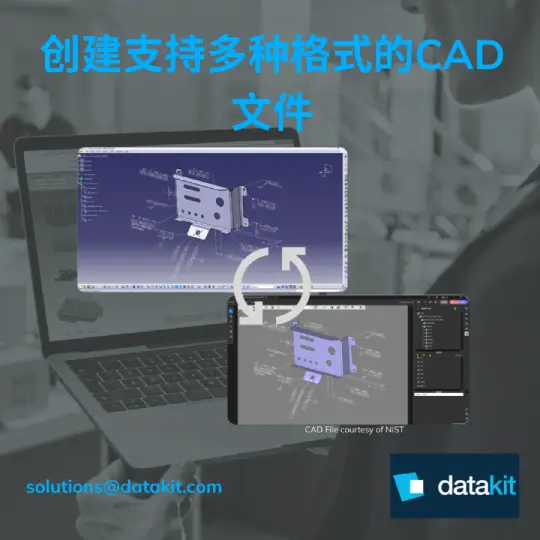 Datakit开发了先进的数据写入解决方案，用于导出原生及标准CAD格式（BREP和网格），以支持设计、制造、可视化、渲染及BIM环境间的无缝数据交换。